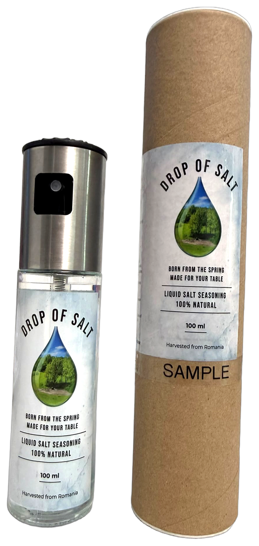 Drop of Salt 100 ml spray bottle with its kraft sample tube